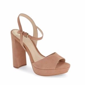 Vince Camuto Krysta Suede Platform Sandal Blush 7